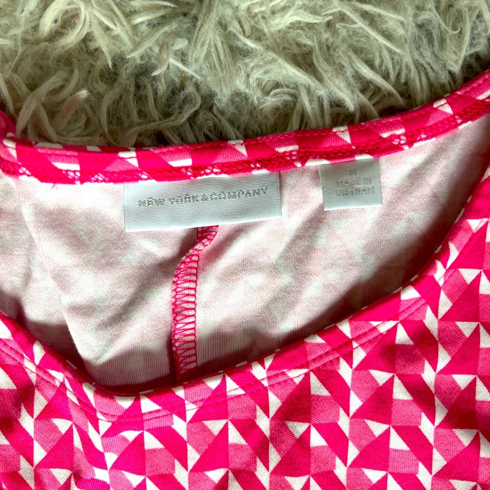 New York and company cocktail pink and white  dress